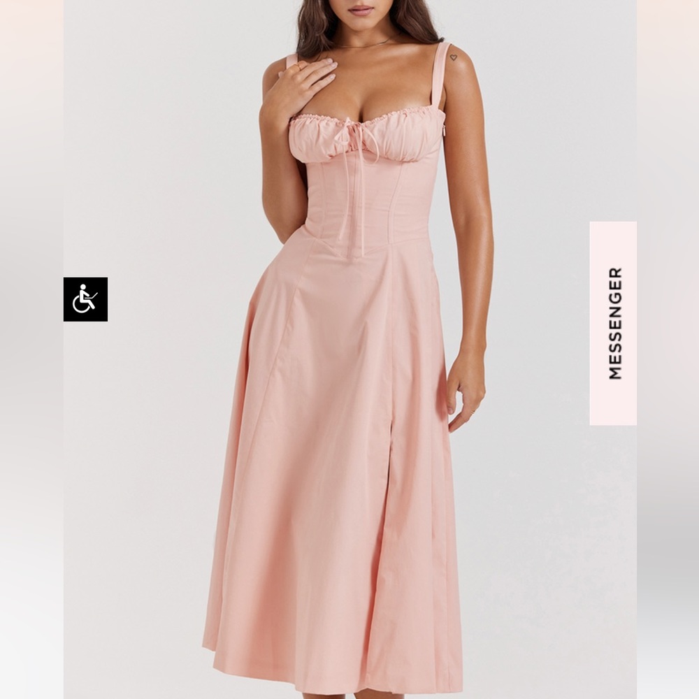 HOUSE OF CB BABY PINK CARMEN DRESS